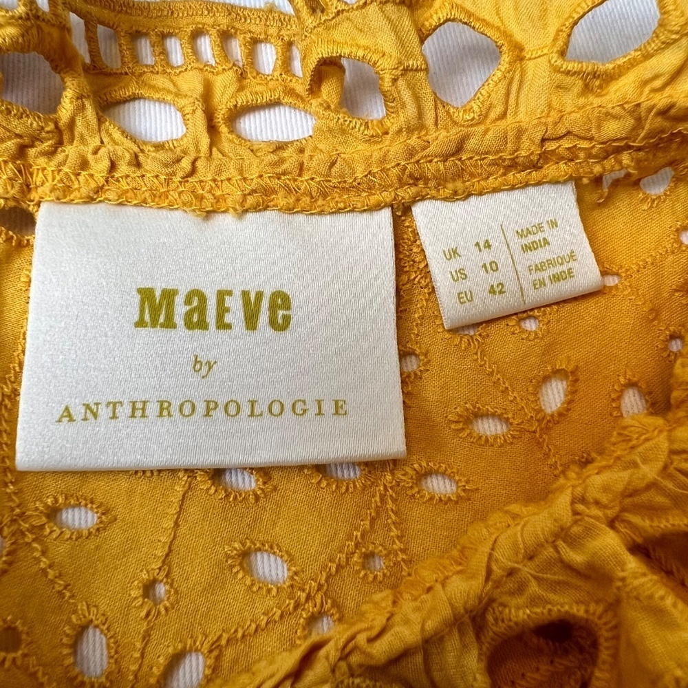 *FIRM PRICE* Maeve by Anthropologie Tilly Eyelet Blouse - Picture 7 of 9